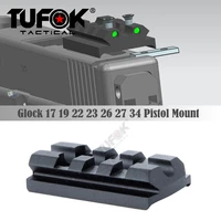 tufok 3 slot 4 slot glock sight mount plate fit glock 17 19 22 23 26 rail for viper sightmark burris red dot sight