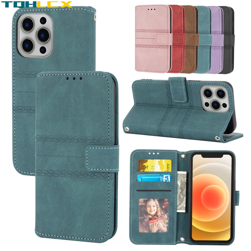 

Luxury Leather Case For iphone 13 12 11 Pro XS Max Mini X XR Flip Stand Case For iphone 6 6S 7 8 Plus SE 2020 Wallet Case Cover