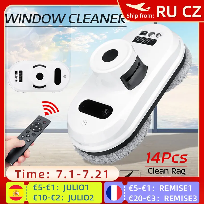 80 Вт робот для очистки окон с 14 салфетками пылесос Электрический пульт