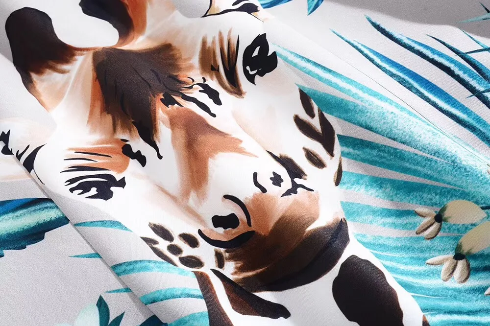 Европейская и американская женская одежда весна 2020 Новый Стиль Жираф мультфильм