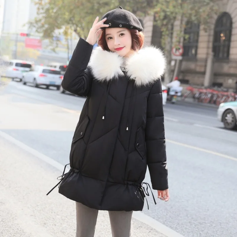 Теплая плотная Женская куртка длинные пальто парка милая и модная женская