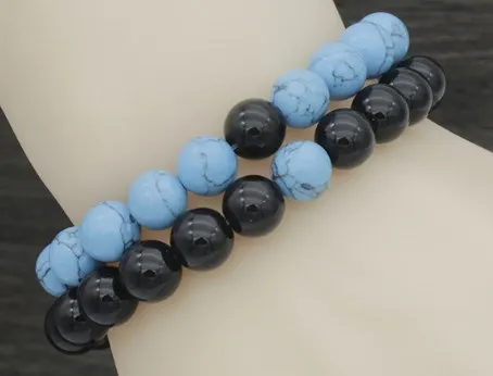 

Браслет из агата и оникса, 8 мм, kn5