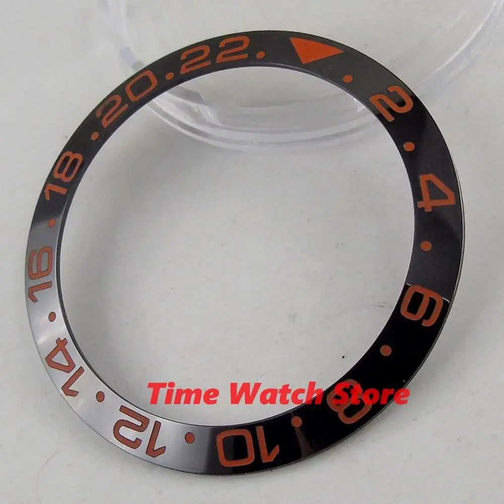 Твердый 38 мм черный керамический Безель красных следов ободок вставкой для 40