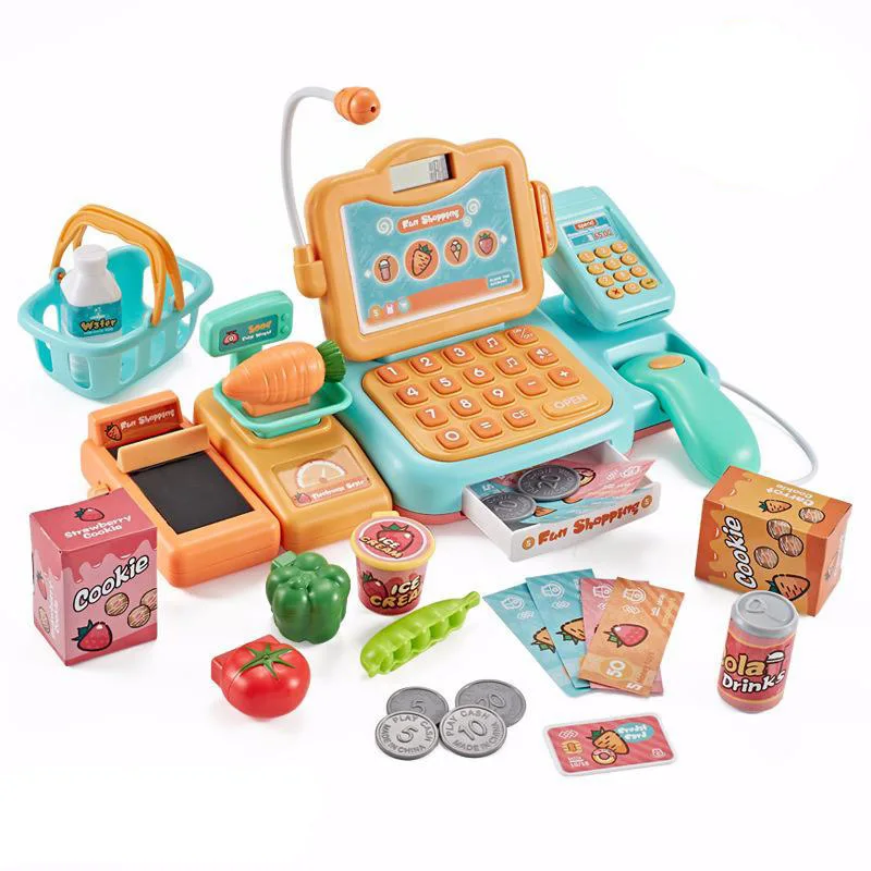 

Children's Intelligent Cashier Family Toys Simulation Supermarket Match Shopping Basket Luxury Cash Register Combination Suit
