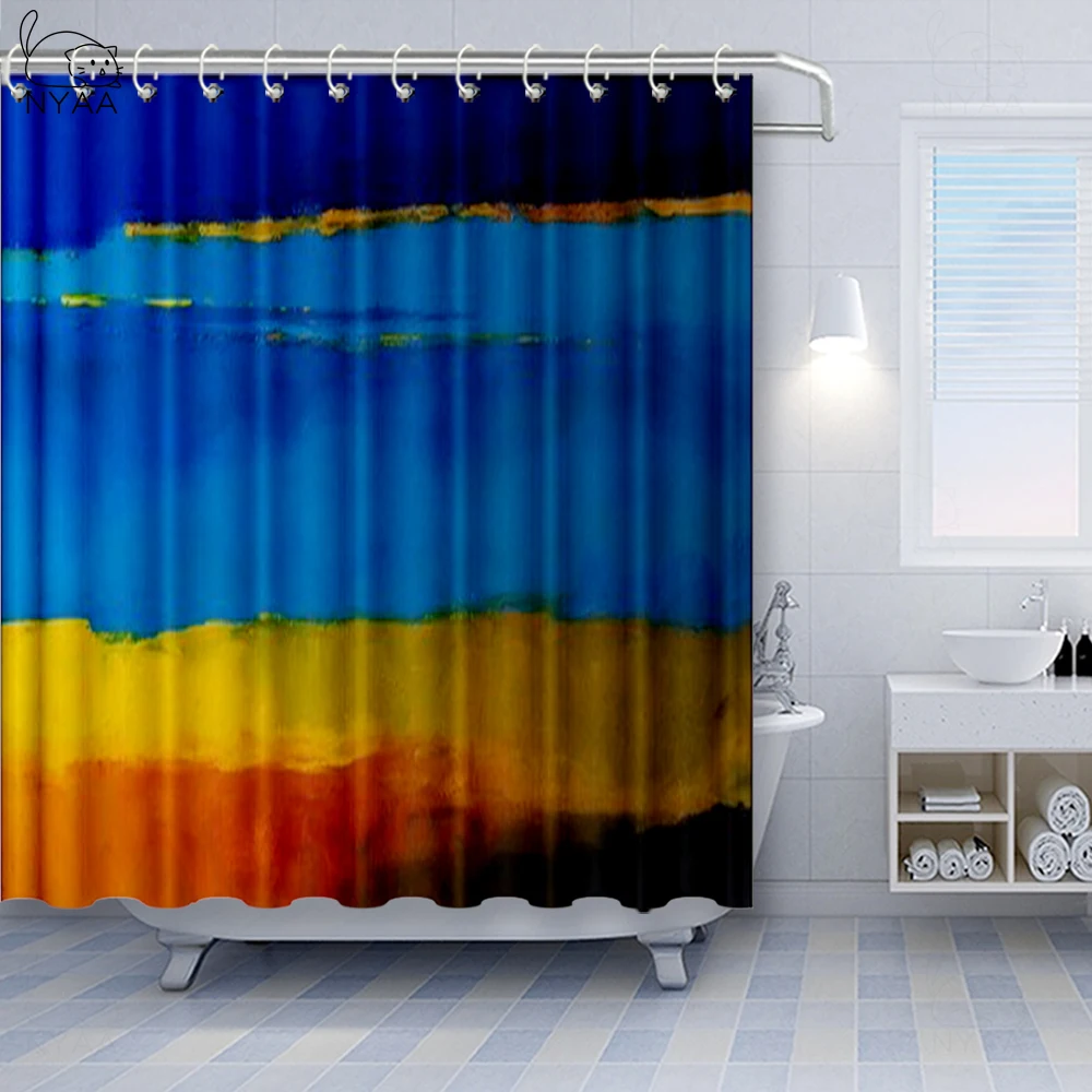 Vixm серый и желтый занавеска для душа гранж уличный стиль рисунок кисточкой