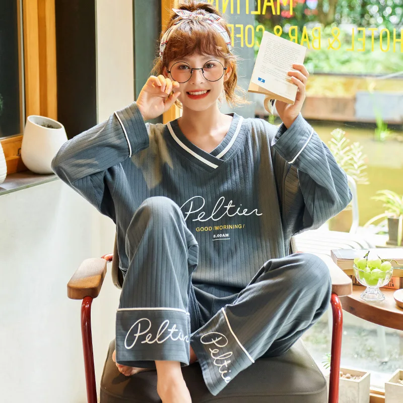 

Autumn Warm Home Clothes Flared Sleeves Pijamas Kawaii Pink Pajamas For Women Cotton Sleepwear Women Cute Daisy Pattern Pijamas