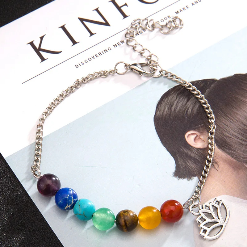 8 мм браслет из бусин Лотос медный целебный баланс влюбленных повседневные