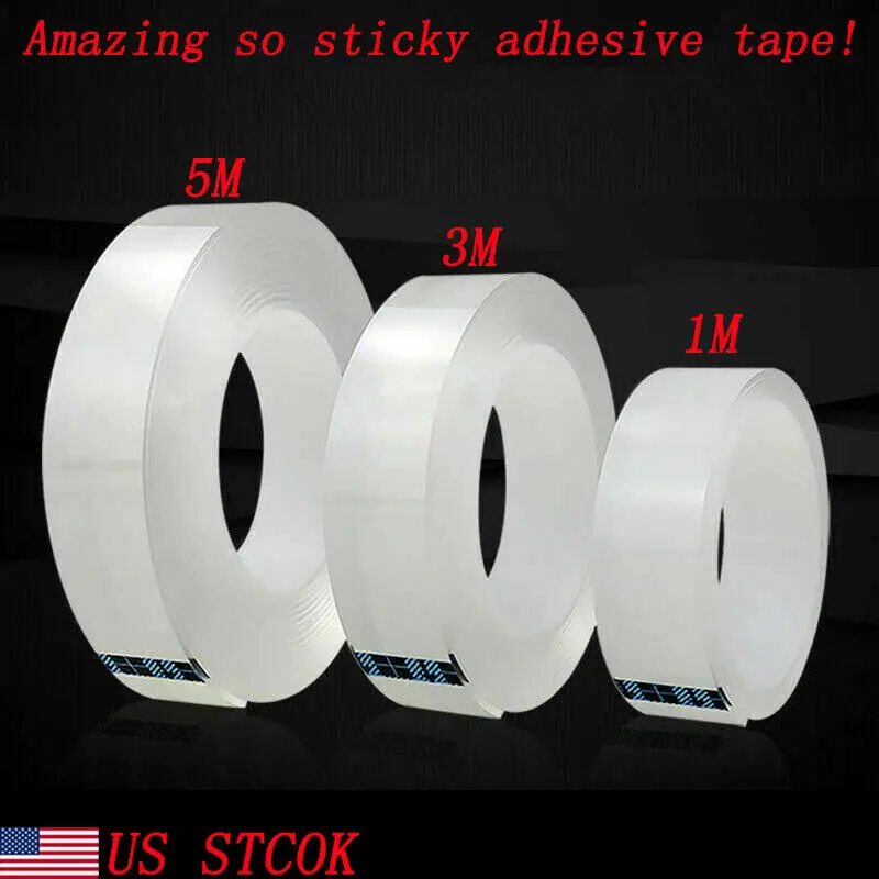 Волшебная двусторонняя клейкая лента бесследная моющаяся гелевая нано