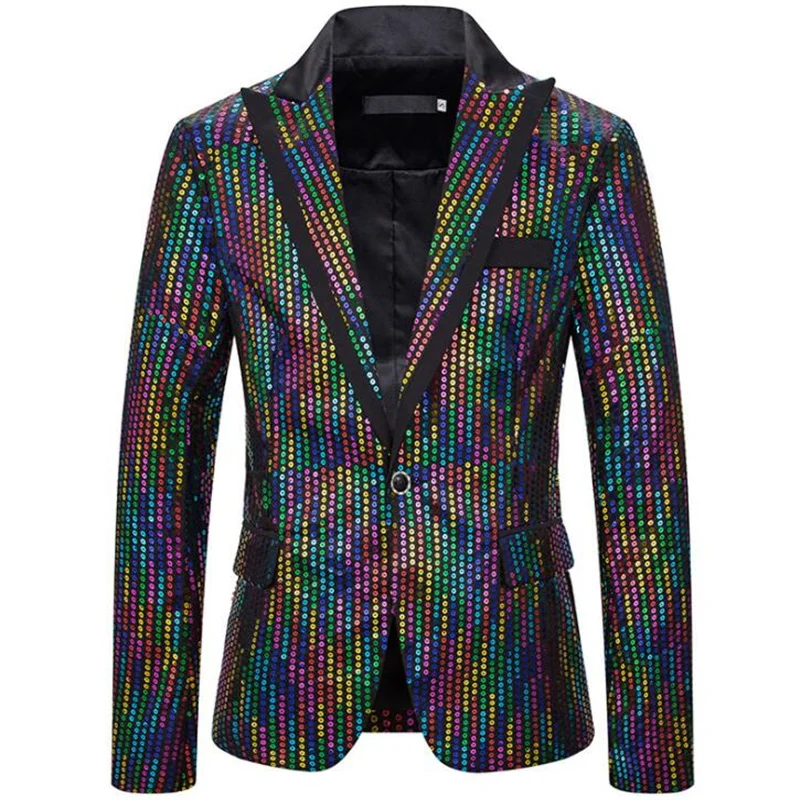 

Sequins suit mens teenager European and American style color performance dress nightclub boy host emcee мужские костюмы cloth