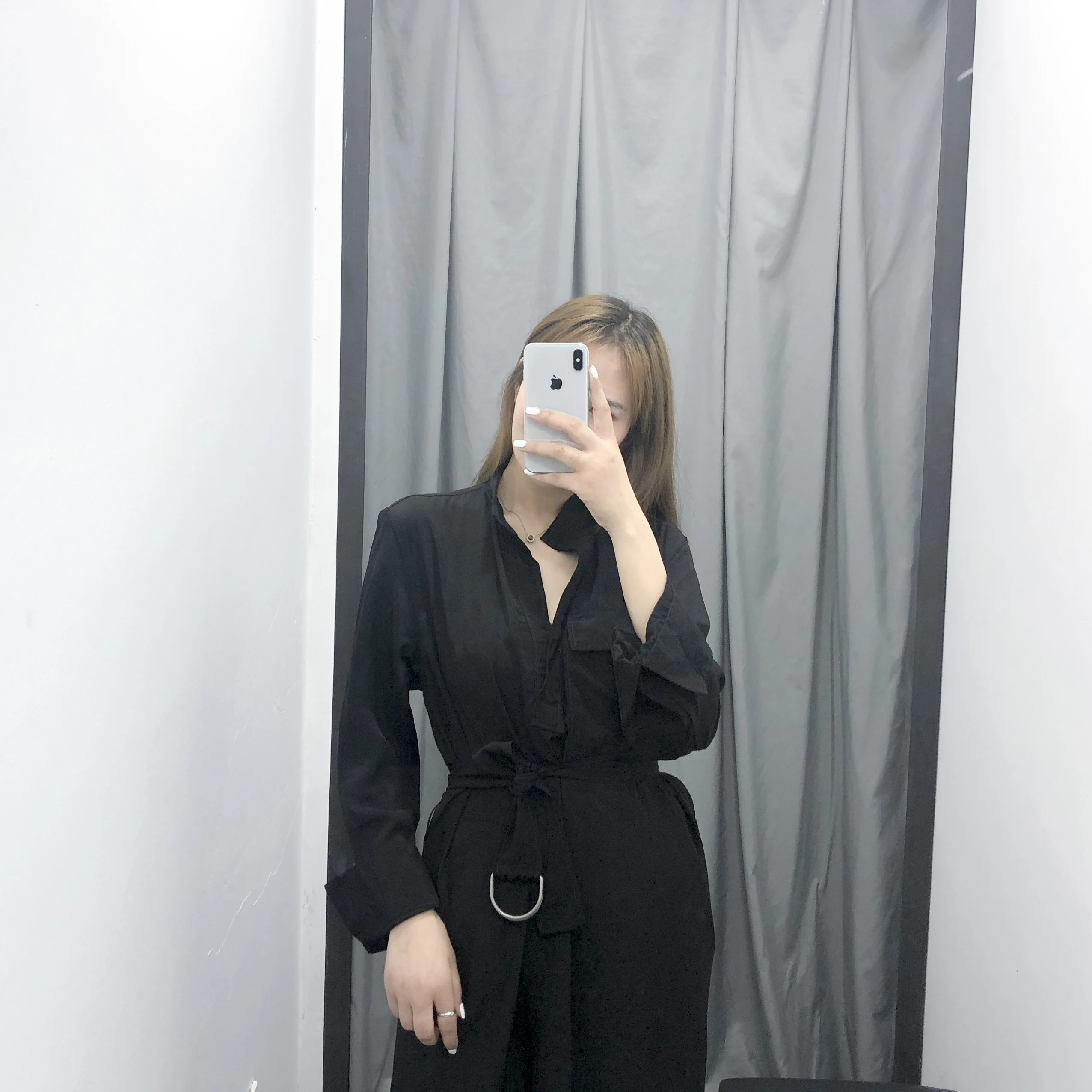 Модное женское платье Za, винтажные однотонные цветные ленты, шикарный v-образный вырез, длинный рукав, повседневные Элегантные платья для женщин, женские платья