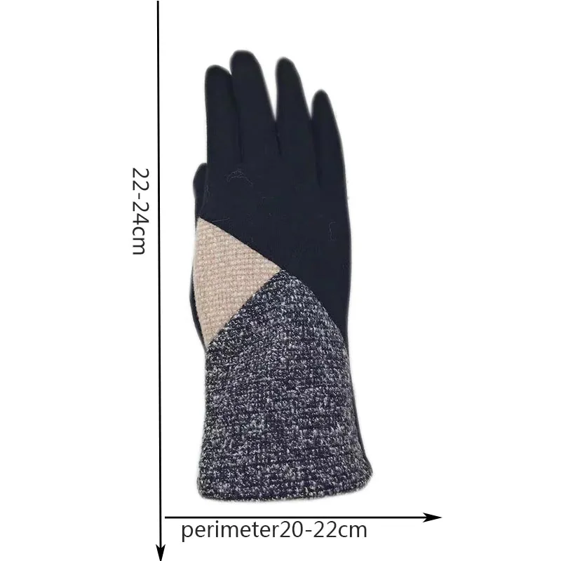 

Winter ladies gloves fashion gloves wrist warmers new super soft Lycra large size gloves outdoor sports driving riding black 202
