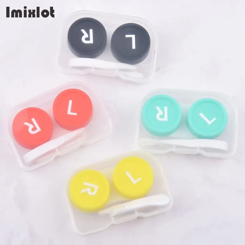 Новый Мраморный Круглый Чехол для контактных линз с зеркальными контактными