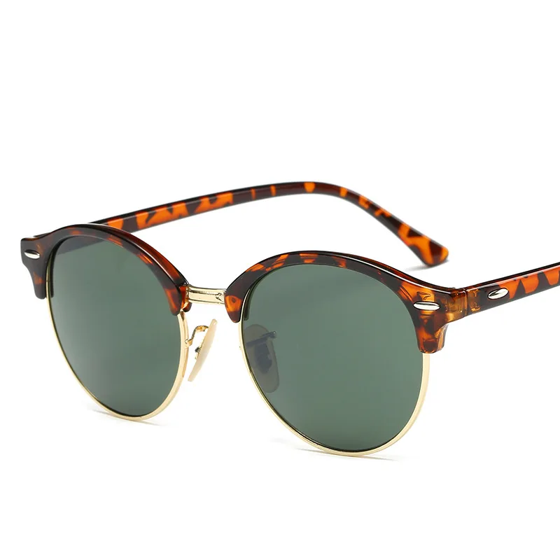 

Vintage Round Rivet Sunglasses Women Brand Designer Eyewear UV400 Semi-Rimless Female Retro Sun Glasses Elegant Oculos De Sol