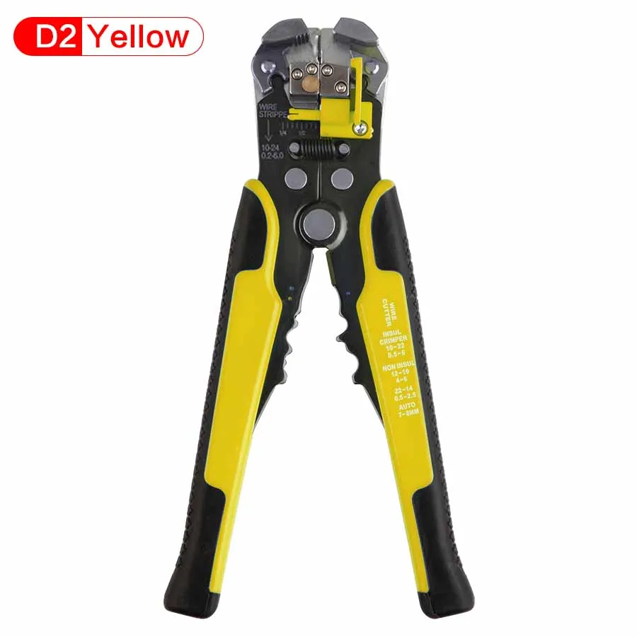 D2 Yellow HS-D1 обжимной инструмент для кабелей резак автоматический инструмент для зачистки проводов многофункциональный инструмент для зачистки обжимные плоскогубцы 0,2-мм2 инструмент - Цвет: D2 Yellow