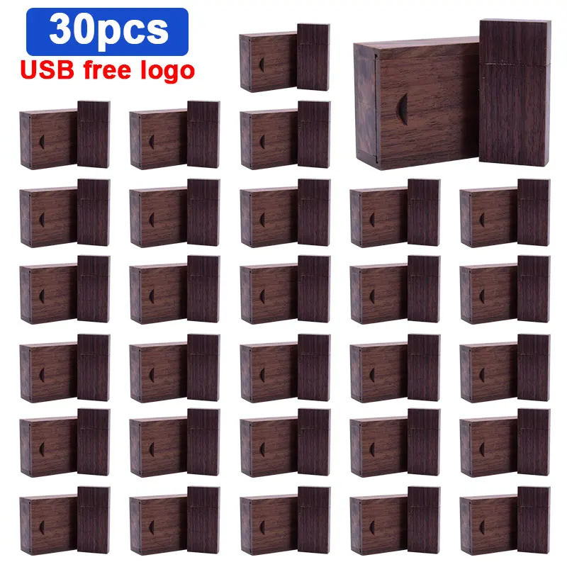 

30 шт., деревянные USB-флеш-накопители, 4 ГБ, 16 ГБ, 32 ГБ, 64 ГБ