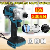 wenxing 18v 330nm cordless brushless impact electric screwdriver stepless speed rechargable driver adapted to makita battery