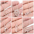 Женское колье-чокер SMJEL, колье из нержавеющей стали с подвеской в виде льва, медведя, пингвина, подарок на Новый год