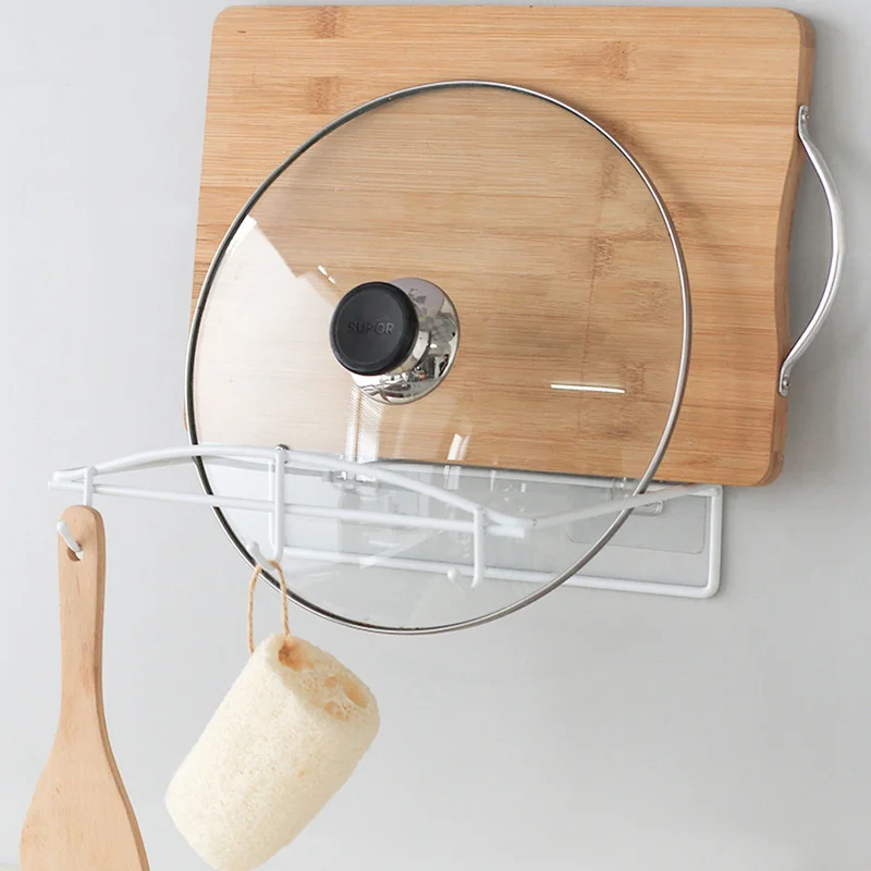 Подвесная Полка вешалка для посуды крышек кухонный стеллаж хранения органайзер