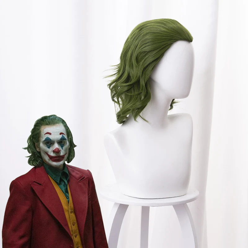 Джокер фильм Pennywise Хоакин Феникс Артура Флек клоун, Бэтмен Джокер парик косплей кудрявые зеленые синтетические волосы костюм