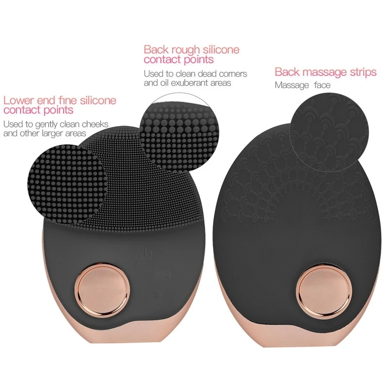 

Electric Facial Cleanser Ultrasonic Cleaning Brush Continuous Control Acne Face Wash For Skin Care Pores Blackheads Scrubber