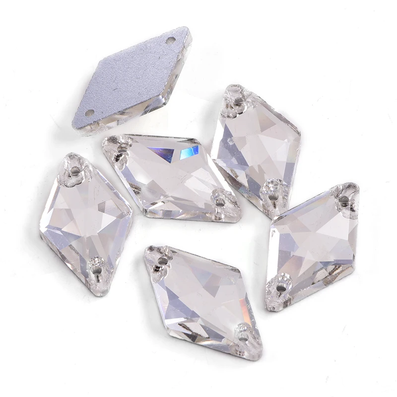 Стразы с ромбами из хрустального стекла пришивные стразы плоской задней частью