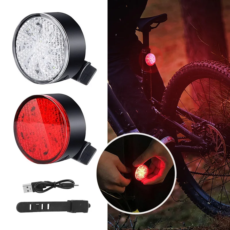

Bicycle Light USB Rechargeable Bike Rear Taillight Waterproof Bicycle Cycling 7 Flash Windmill Color Rear Lamp Bike Accessories