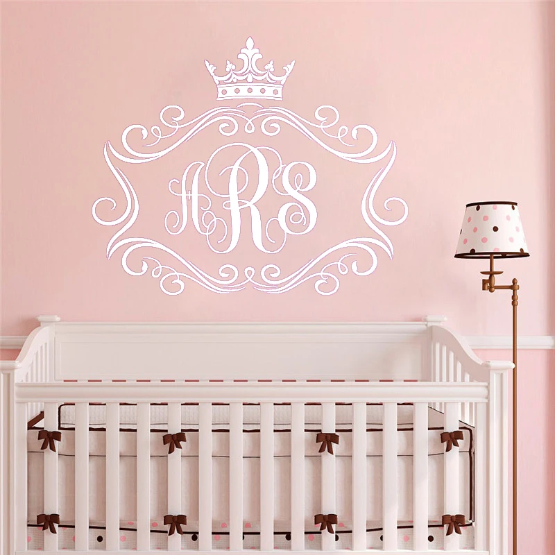 Настенная Наклейка с монограммой персонализированные наклейки инициалами для