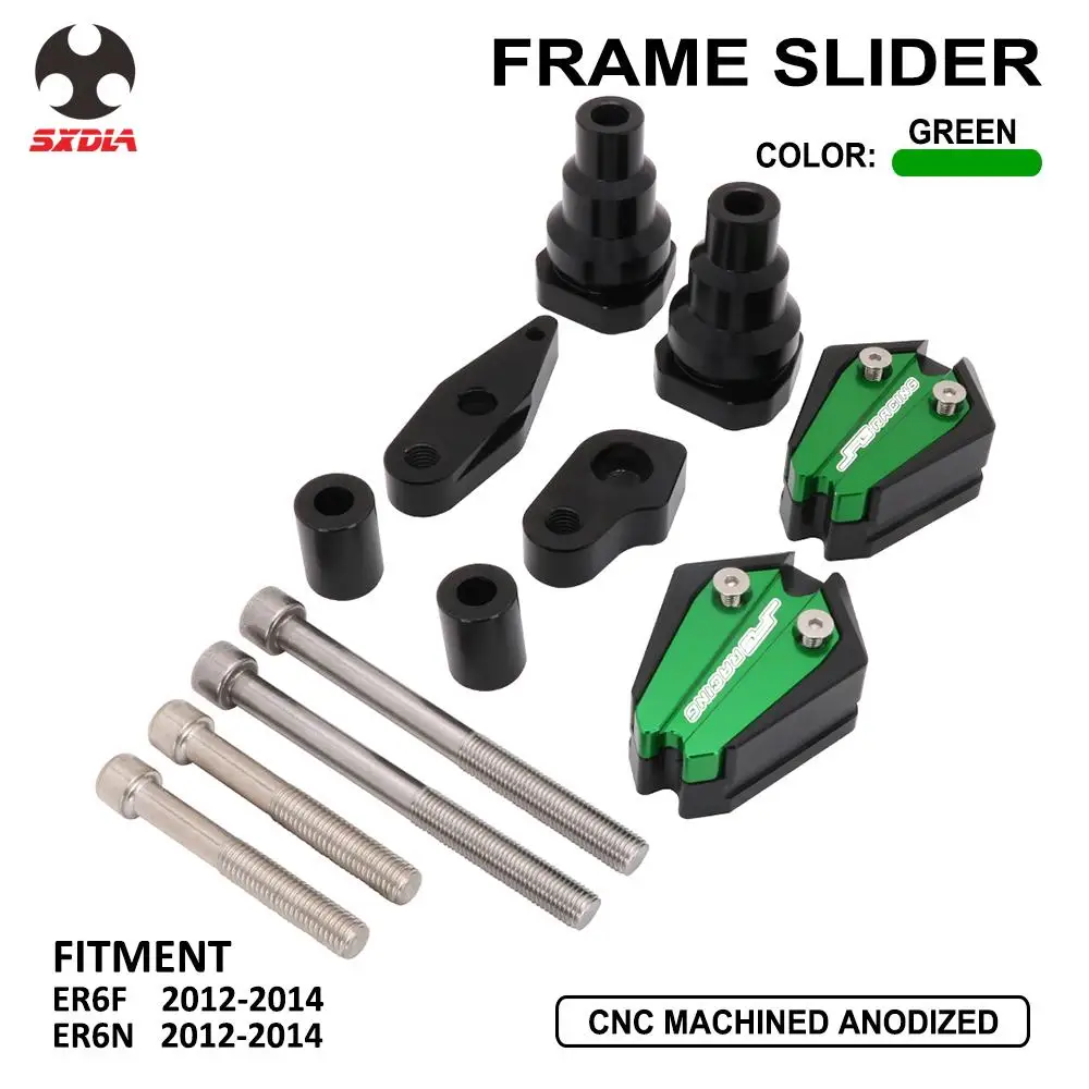 CNC мотоцикл алюминиевый Краш Pad Рамка слайдер защита от падения для KAWASAKI ER6F ER6N 2012
