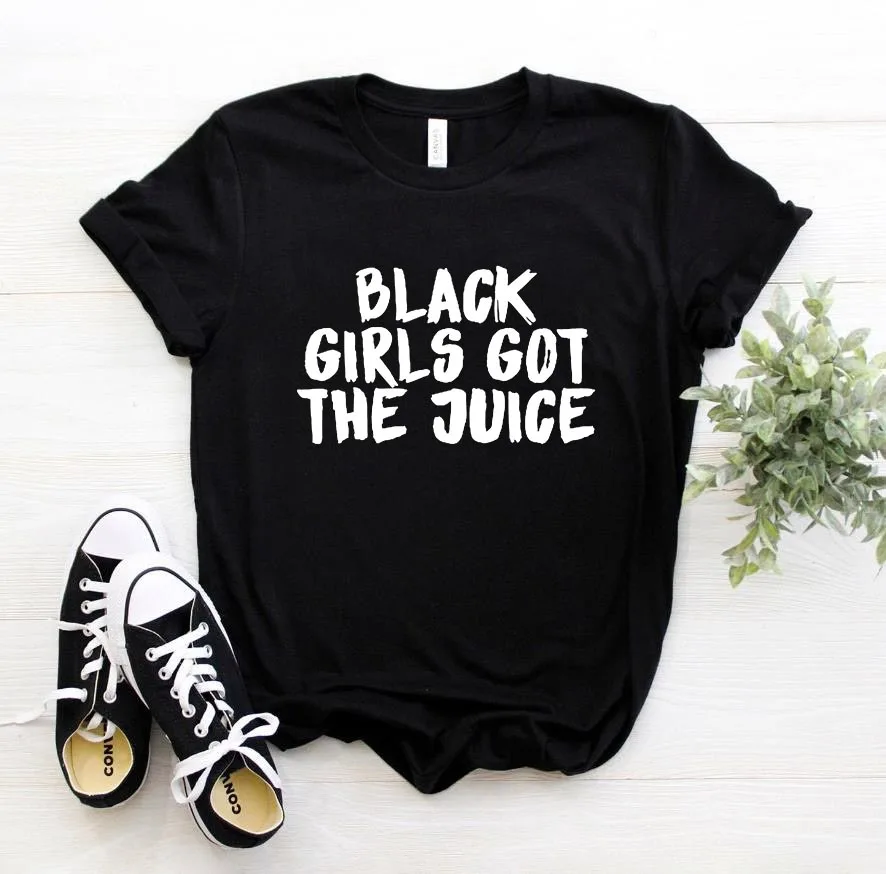 Черная Женская футболка с надписью got the juice хлопковая Повседневная забавная