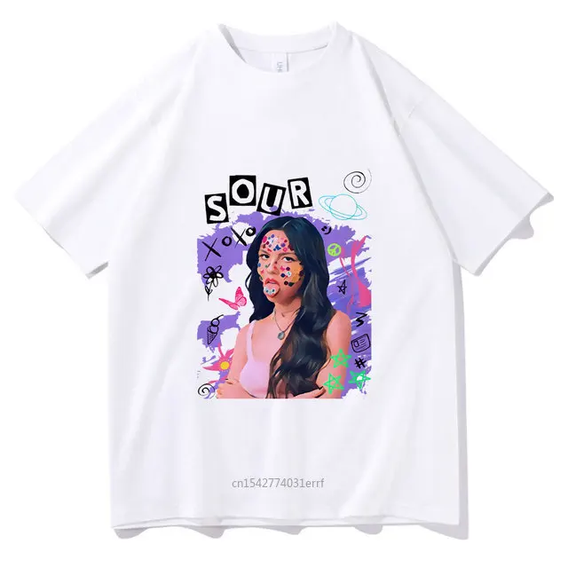 

Summer Fashion Tee Anime Olivia Rodrigo Print Tshirt Oversized Not Out Date Black T-shirt