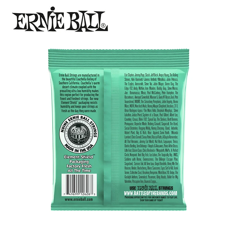 Оригинальные струны Ernie Ball 2626 для электрогитары не спрямленные набор цветов .012 -