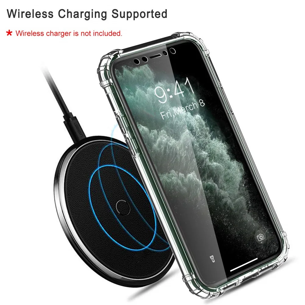 Роскошный Ударопрочный силиконовый прозрачный чехол для телефона iPhone 11 Pro Max 6 6s 7 8