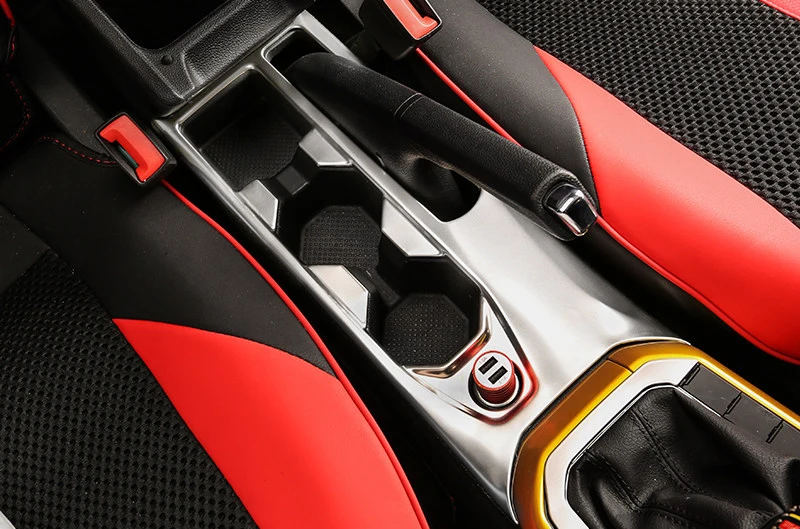 

For Volkswagen Polo Mk6 2018 2019 2020 Car Accessories Stainless Steel Inner Water Cup Holder Frame Cover Trim 1pc