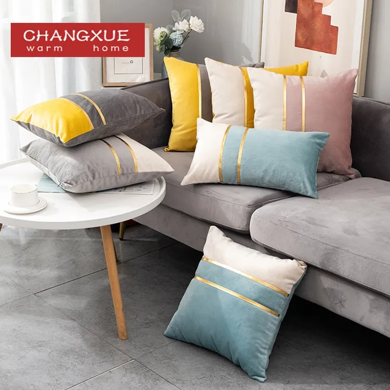 

Бархатный Чехол для подушки, декоративная задняя часть, однотонные цвета, Роскошный домашний декор, гостиная, диван, кофе, наволочка