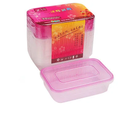 26ooz 750ML 10 упаковок, контейнер для еды с крышкой, один контейнер, контейнеры для еды, одноразовые пластиковые коробки для еды с изоляцией от бенто - Цвет: 26ooz 750ML