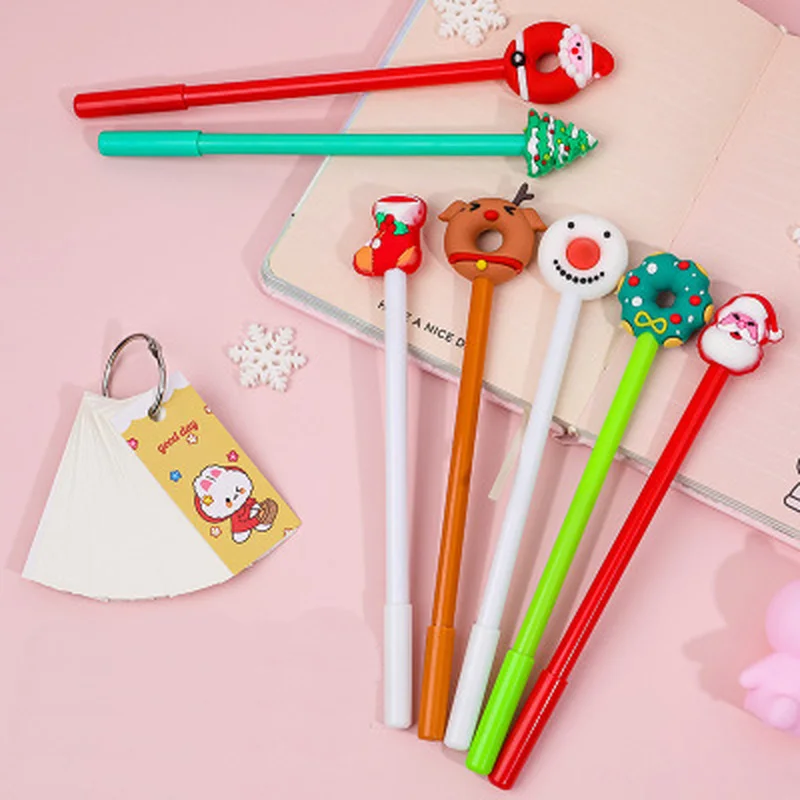 

Christmas Gel Pen Korean Stationery Cool Pens Novelty Cartoon Cute Pens Black Ink Signature Gel Pen Cute Stationary Supplies