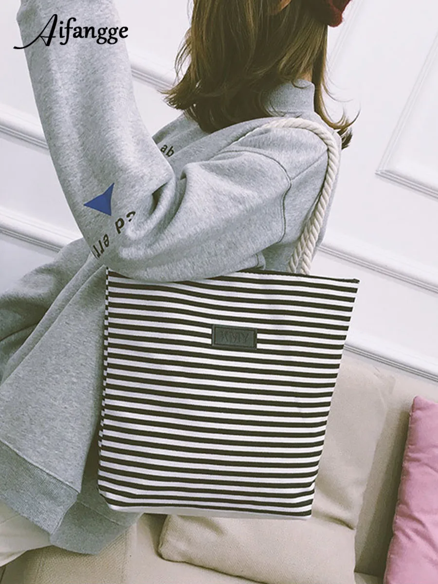 

AIFENGGE Stripe Women Simple Crossbody Money Bag Casual Fashion Large Capacity Blutch Luxury Designer Simple Handbag Tote