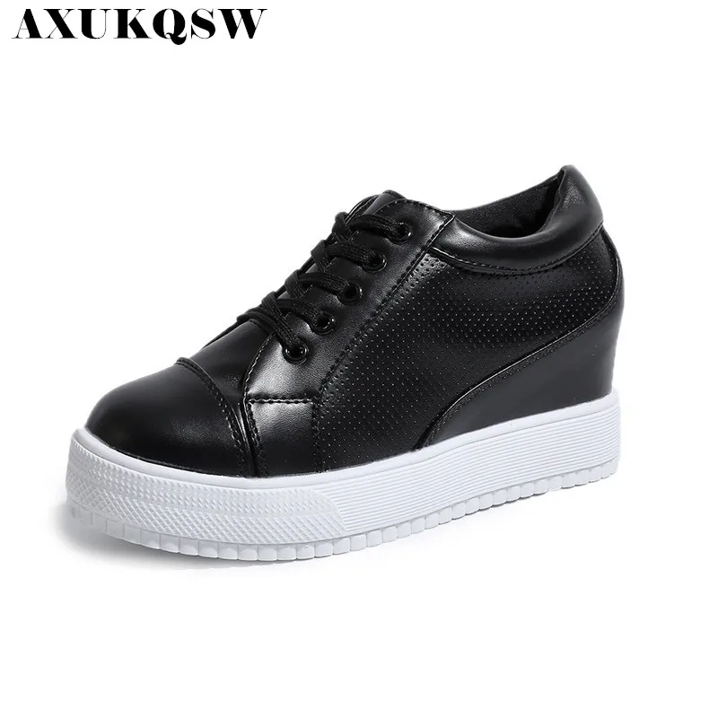 Белые скрытые кроссовки на высоком каблуке нескользящие модные женские туфли