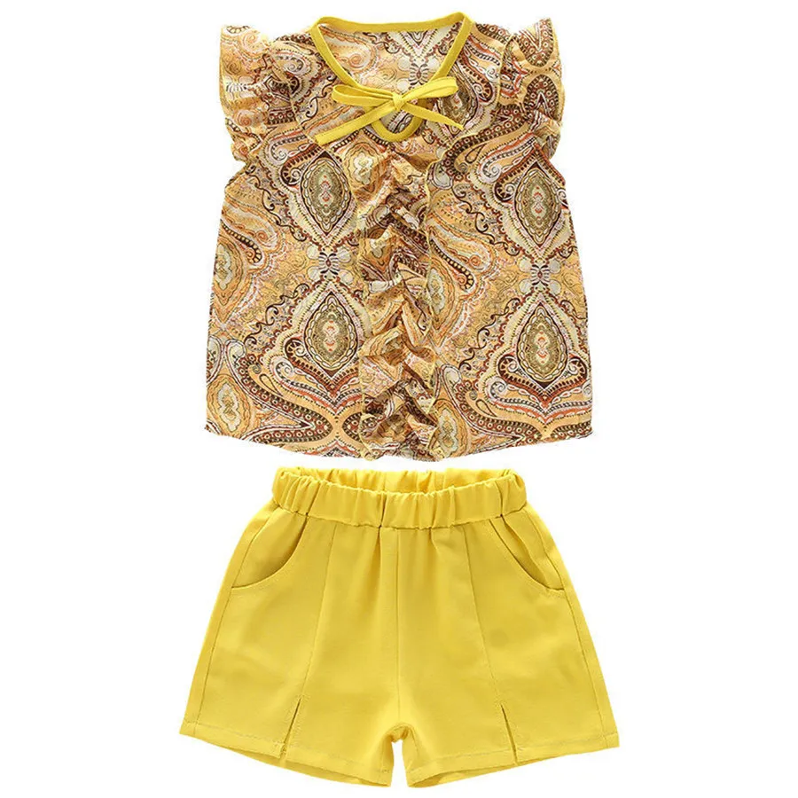 Baby Girls Clothing Sets Summer Fashion Sleeveless Tops &amp Shorts Kids Clothes Suits 4 5 6 7 8 9 10 11 12 Years Children Outfits |