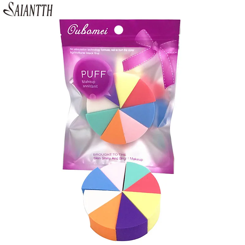 SAIANTTH 8 шт./пакет разноцветная круглая Восьмигранная треугольная губка для