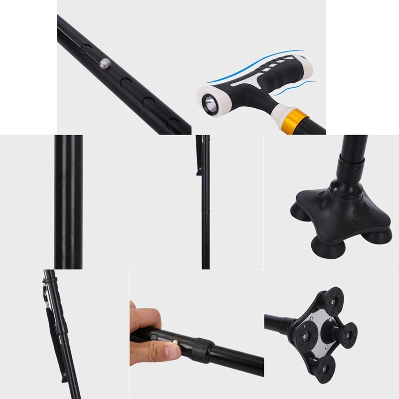 Легированная Складная легкая тростниковая ручная костыль для пожилых людей