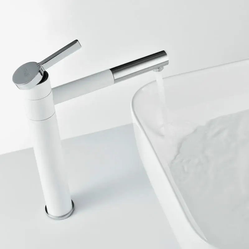 Вращающаяся насадка смеситель для раковины латунный Смеситель воды Высокий кран