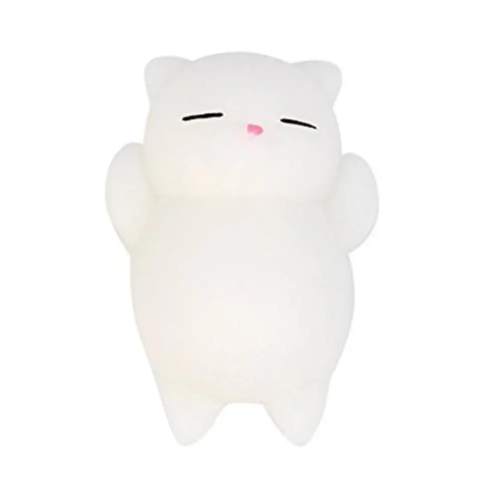 white cat SquishyToy 1 шт., 5 см, милая мультяшная кошка, мягкая игрушка для снятия стресса, подарок - Цвет: white cat SquishyToy