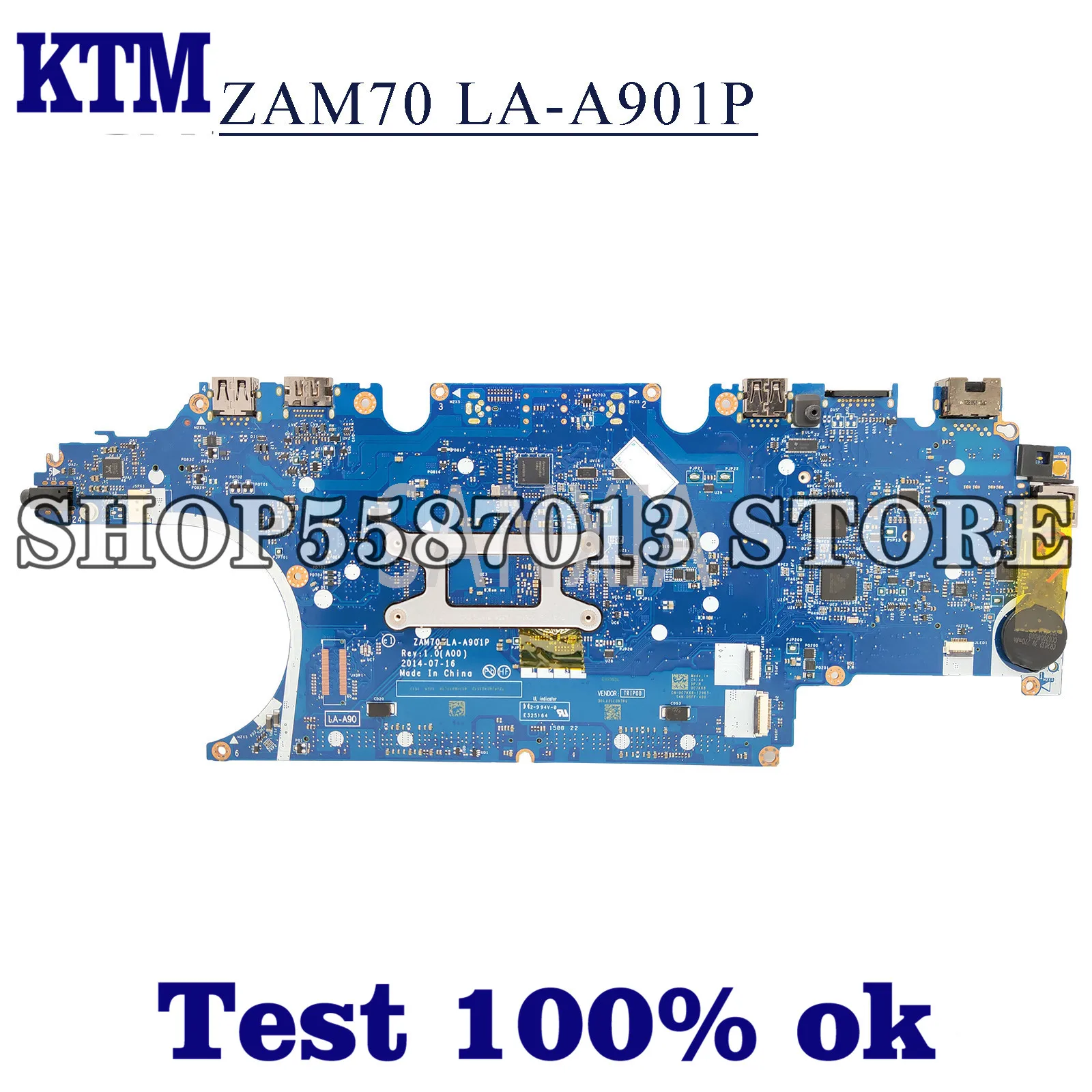 

KEFU LA-A901P Laptop motherboard for Dell Latitude E5450 original mainboard I3-5010U CPU GM