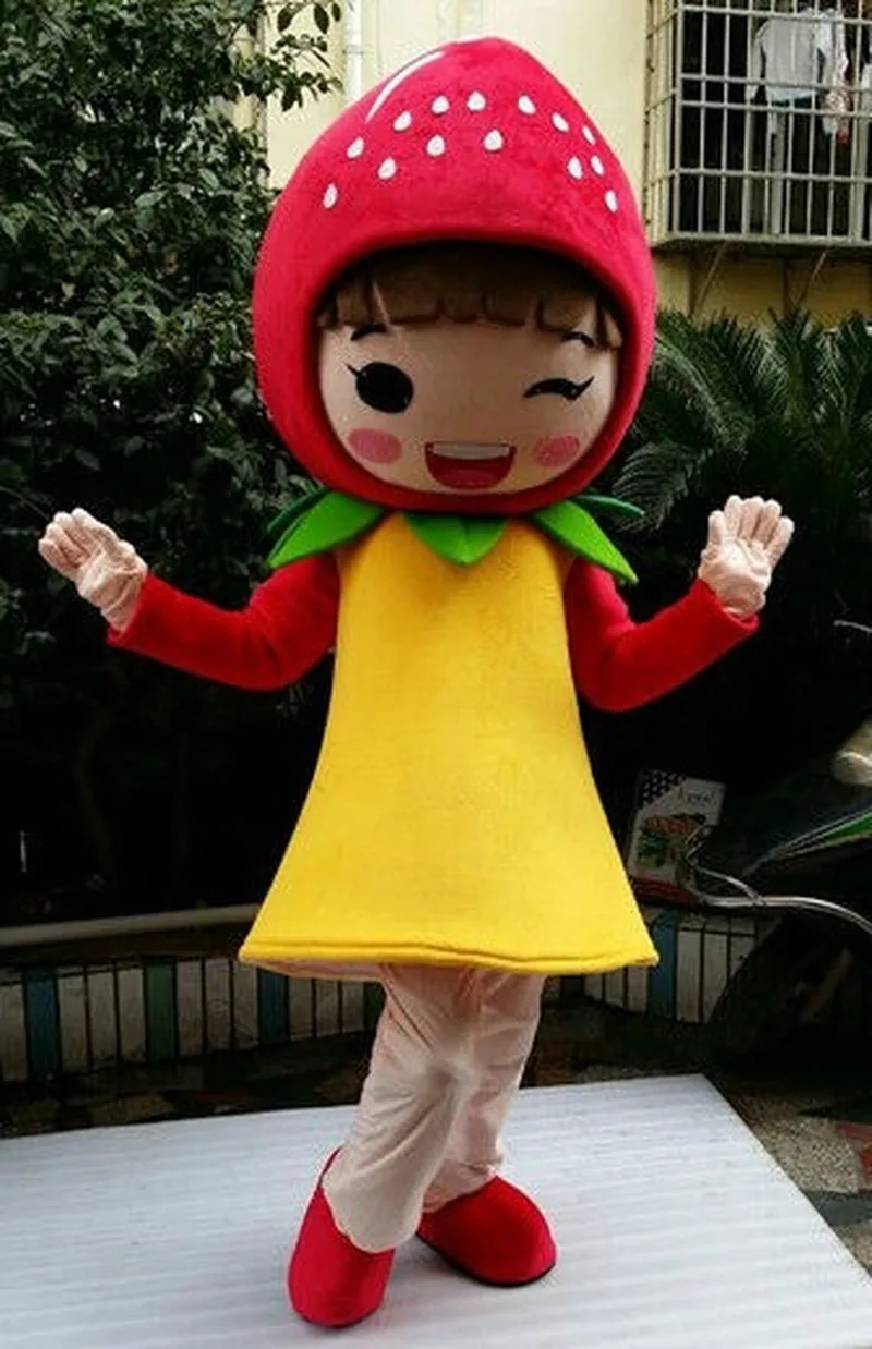 

Fruits Strawberry Mascot Costume Suit Cosplay Party Game Dress Apparel Cartoon Character Birthday Clothes Halloween Easter Adult