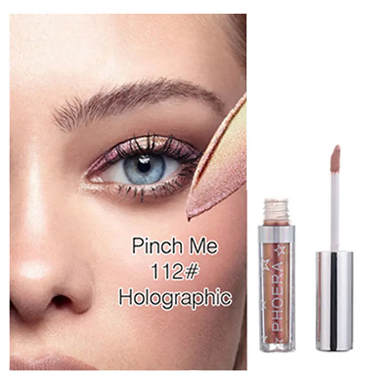 New PHOERA Liquid Eyeshadow Fashion Metallic Shiny Eyes Waterproof Glitter Eyeliner Women's Makeup TSLM1 |