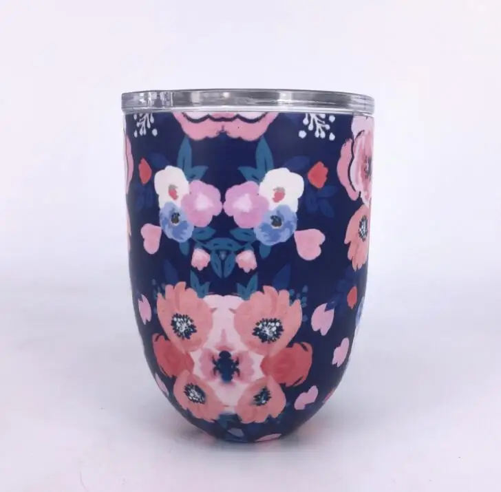 Verkauf Neue Farbe 10 Unzen Ei Tassen Wein Gläser Tumbler Edelstahl Bier Kaffee Becher Doppel Wand Vakuum Isolierte Tassen Mit Klar Deckel