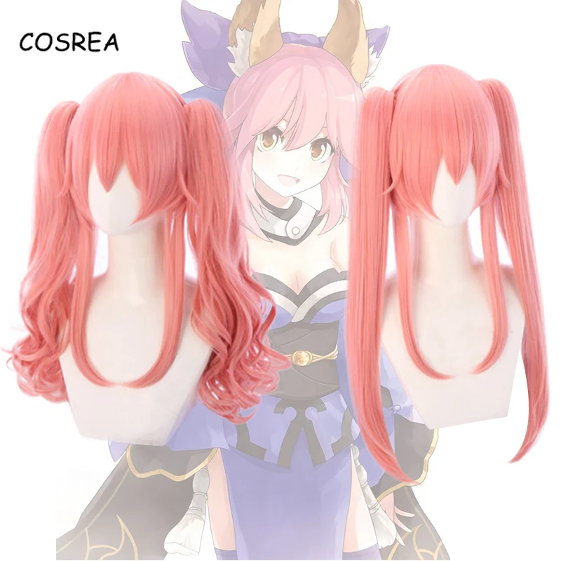 FGO Fate Grand Order EXTRA Tamamo No Mae парики для косплея Длинные розовые конские хвосты