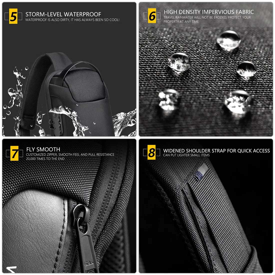 Сумка кросс боди Мужская водонепроницаемая Многофункциональный мессенджер на