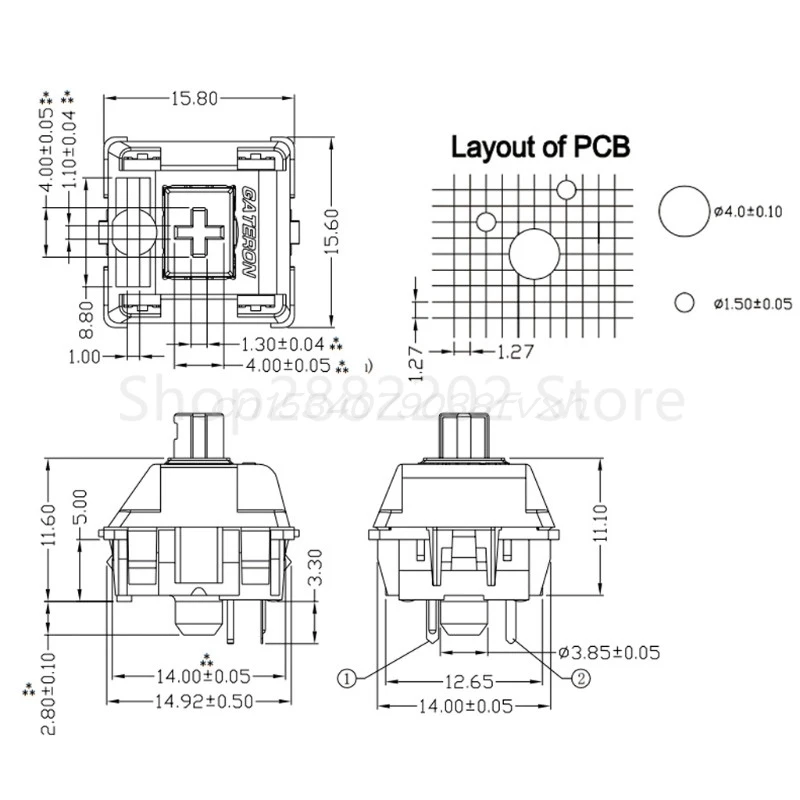 Gateron 3Pin переключатели черный цвета: красный и коричневый синий прозрачный